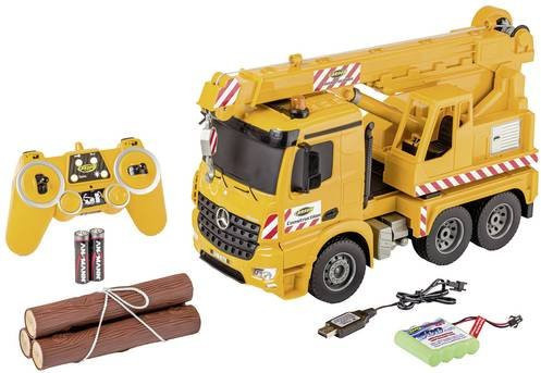 Carson Modellsport MB Arocs Kranwagen Gelb 1:20 RC Einsteiger Funktionsmodell LKW - Bild 1