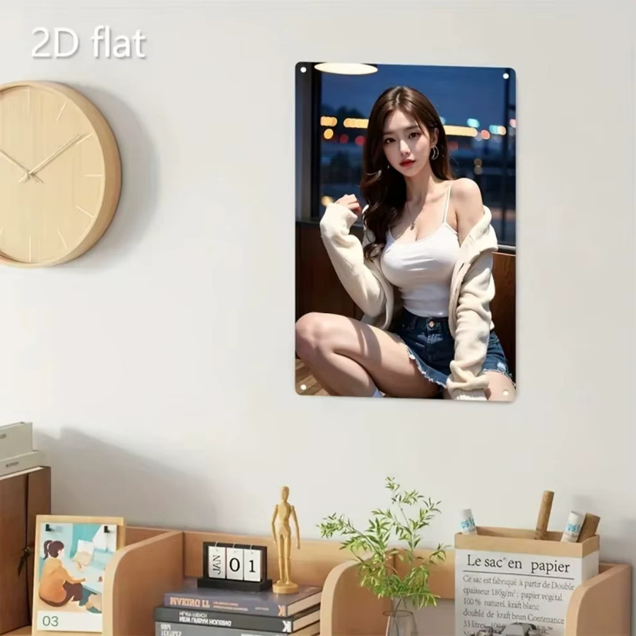 CIFBUY Koreanische Metall-Wandkunst Minimalistisches 2D Gesichtsposter aus Eisen für Raum- und Café-Dekoration - Bild 3