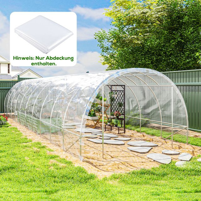 Outsunny Gewächshausfolie aus Kunststoff, transparent und wasserdicht, B: 6 m, L: 10 m - Bild 1
