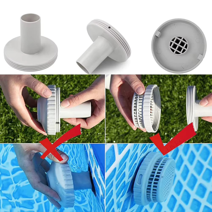 2er-Set Intex Siebverbinder-Ersatz für Skimmer und Schwimmbad-Auslassanschlüsse, 1 1/4 Zoll, Grau - Bild 1