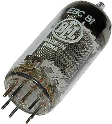 BTB Vertrieb EBC 81 = 6 BD 7A Elektronenröhre Doppeldiode-Triode, transparent, Polzahl: 9, Sockel: Noval - Bild 1