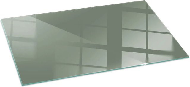 Tulup Glasplatte für Kamin in Grün, Rechteckige Bodenplatte für Kaminöfen, B: 140 cm, T: 70 cm - Bild 1