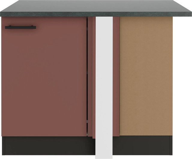 OPTIFIT Nizza407 Küchen-Eck-Unterschrank in Rostrot mit modernem Design und melaminbeschichteter Qualitätsspanplatte, Breite: 110 cm - Bild 1