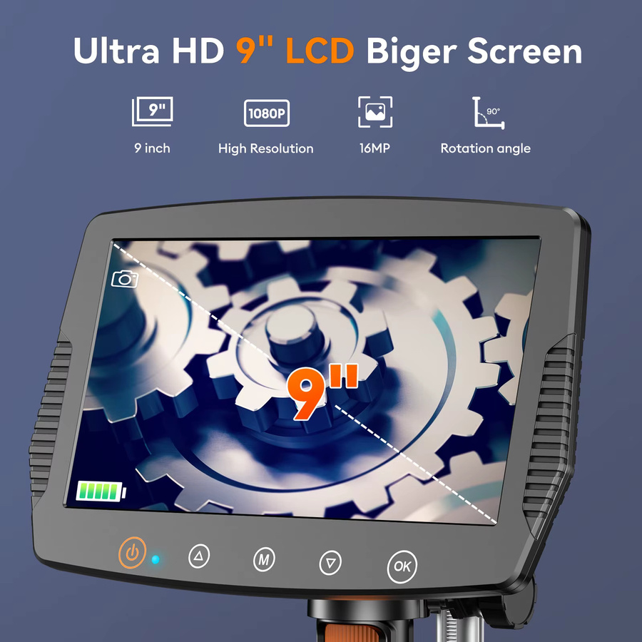 Hayve 9 Zoll LCD Digital-Mikroskop mit 1500-facher Vergrößerung und 16MP Kamera in Schwarz inklusive kabelgebundener Fernbedienung für Windows und Mac OS - Bild 2