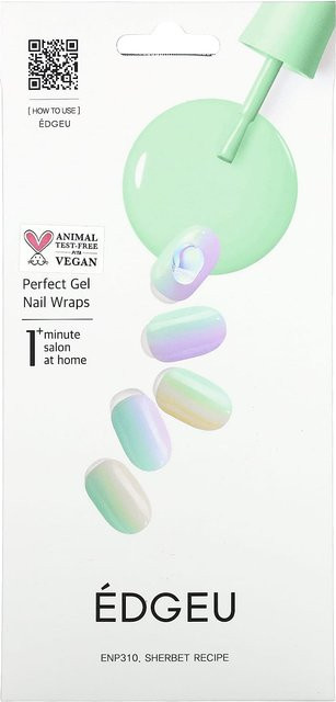 Edgeu Gel-Nagelfolie ENP 310 Sorbet-Rezept, schimmernd, 23-teiliges Set - Bild 1