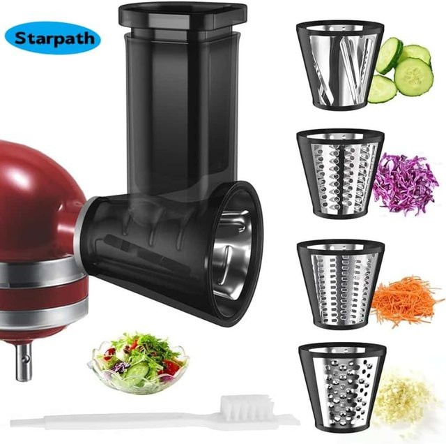 KitchenAid Standmixer Aufsatz mit 4 Klingen für Käsereibe, Gemüseschneider und Lebensmittelschneider - Bild 1