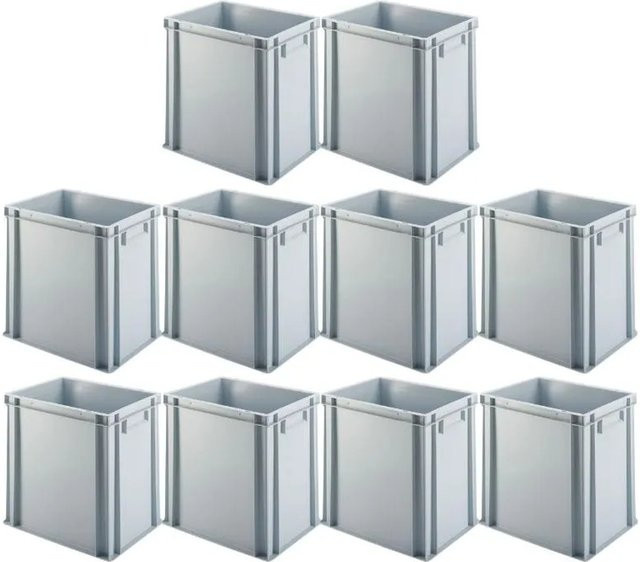 PROREGAL SparSet 10x Eurobehälter mit geschlossenem Griff in Grau, H x B x T: 40 x 30 x 40 cm - Bild 1