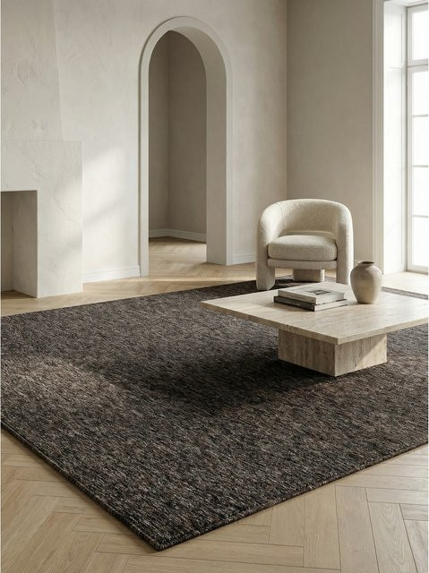 Kurzflorteppich Kadima Design, einfarbig, Braun, B/T: 140 x 200 cm - Bild 1