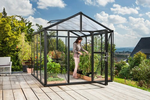 VITAVIA Gewächshaus Zeus Plus 8100 aus Aluminium in Schwarz, B/H/T: 195 x 197 x 131 cm - Bild 1