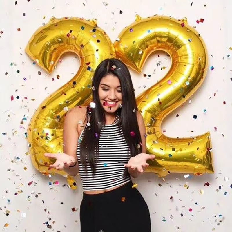 LQZZY Zahlenballons Gold für Geburtstag und Jubiläum, 101,6 cm groß - Bild 2