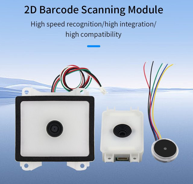 Asia-Teco Barcode Scanner Modul UART DC5V für Android und Arduino, 1D/2D QR-Code Reader in Weiß, mit USB-Anschluss - Bild 1