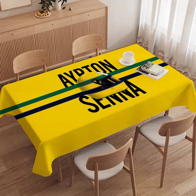Potdemiel Rechteckige Tischdecke mit A-Ayrton S-Senna Logo für Bauernhaus, Hochzeit oder Party - Bild 1