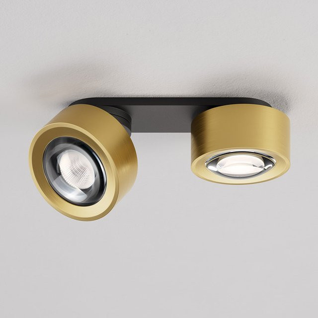 DLS Lighting Clippo Optic Duo Royal LED-Wand- und Deckenstrahler in Gold/Messing, dimmbar und verstellbar - Bild 1