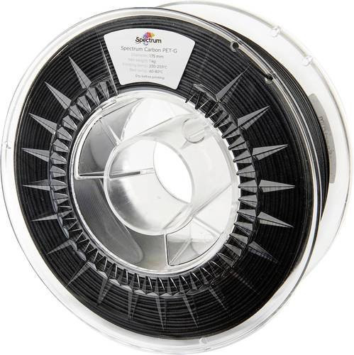 Spectrum Filaments PET-G Carbon Filament PETG Compound kohlefaserverstärkt, Matt, Durchmesser: 1,75 mm, 1000 g, Schwarz - Bild 1