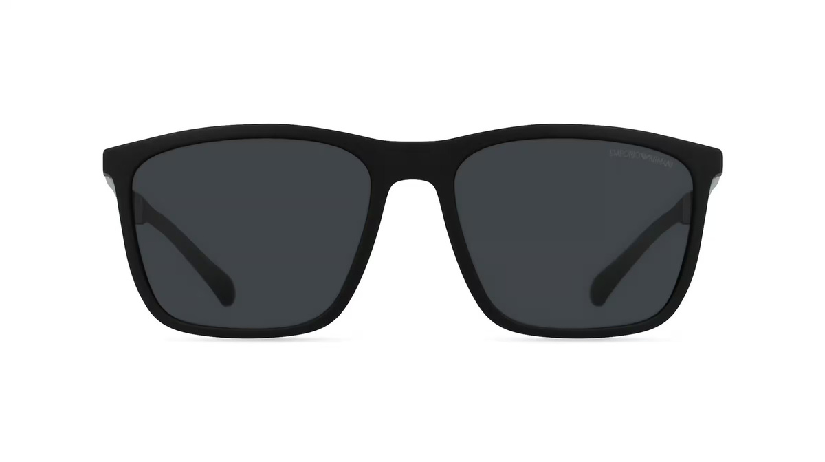 Armani EA4150 Sonnenbrille, Vollrand, Quadratisch, Acetat, Herren, schwarz, grau - Bild 1