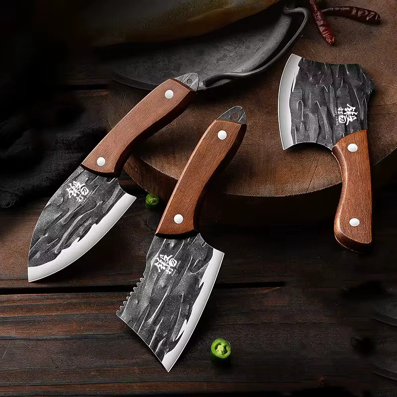 Seiko Mini-Kochmesser aus geschmiedetem Stahl mit Holzgriff für Fisch, Fleisch und Hausmannskost - Bild 2