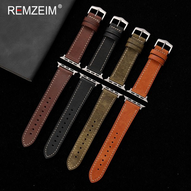 REMZEIM Uhrenarmband Echtleder, Vintage - Bild 1