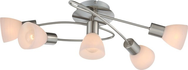 Globo Lighting Deckenleuchte PANNA 5-flammig in Nickel-Matt mit Milchglas - Bild 1