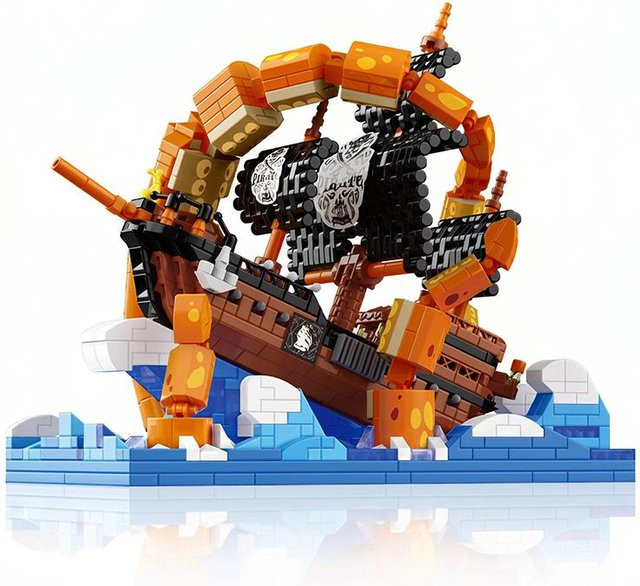 Kraken-Angriff Piratenschiff, MOC Bausteine, Bootsmodell, ab 14 Jahren - Bild 1