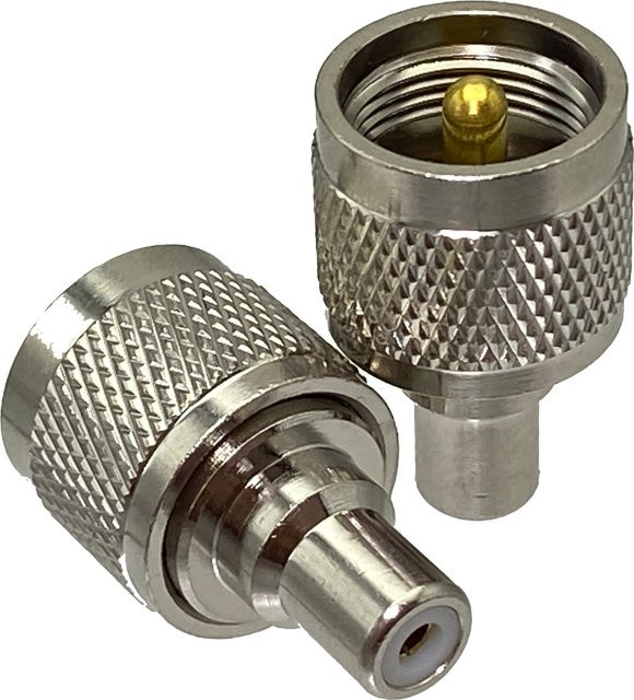 Adapter UHF PL-259 Stecker auf RCA TV Buchse gerade HF Koaxial Stecker in Silber - Bild 1
