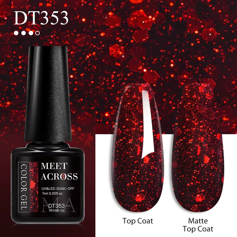 MEET ACROSS Gel-Nagellack, rot, matt, 7 ml - Bild 2
