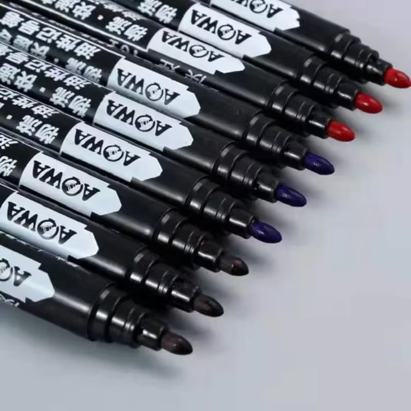 Set aus Permanent-Lackmarkern in Schwarz und Mehrfarbig, wasserfeste und schnell trocknende ölige Marker für Reifen und Schreibwarenbedarf - Bild 4