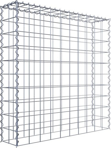 Gabiona Anbaukorb Typ 3 aus Stahl in Silbergrau, B/T/H: 100 x 100 x 20 cm - Bild 1