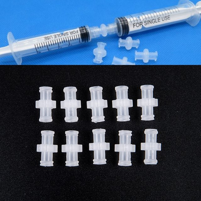 10er Set Transparente Luer-Lock Spritzenkoppler aus Kunststoff für pneumatische Teile - Bild 1