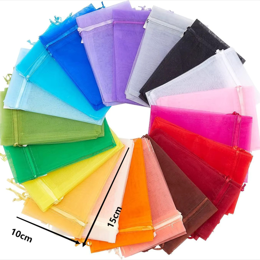 50 Stück Organza-Beutel in Mehrfarbig und Weiß zur Schmuckverpackung und Geschenkaufbewahrung für Hochzeiten - Bild 2