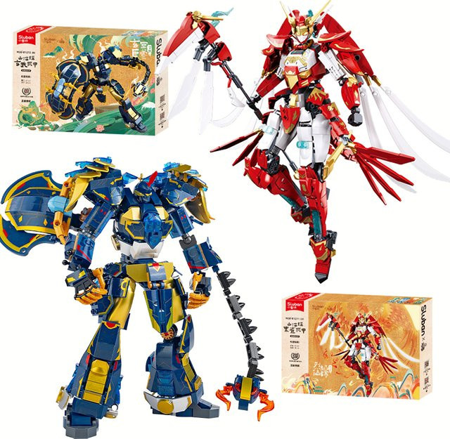 Sluban Roboterbausteine MOC Chinesischer Mech Bausatz mit Waffen aus Kunststoff, 1389 Teile - Bild 1