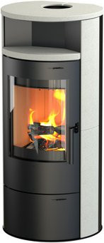 THERMIA Kaminofen Cumulus Omega in Schwarz aus Stahl und Kalkstein mit 7 kW Leistung - Bild 1