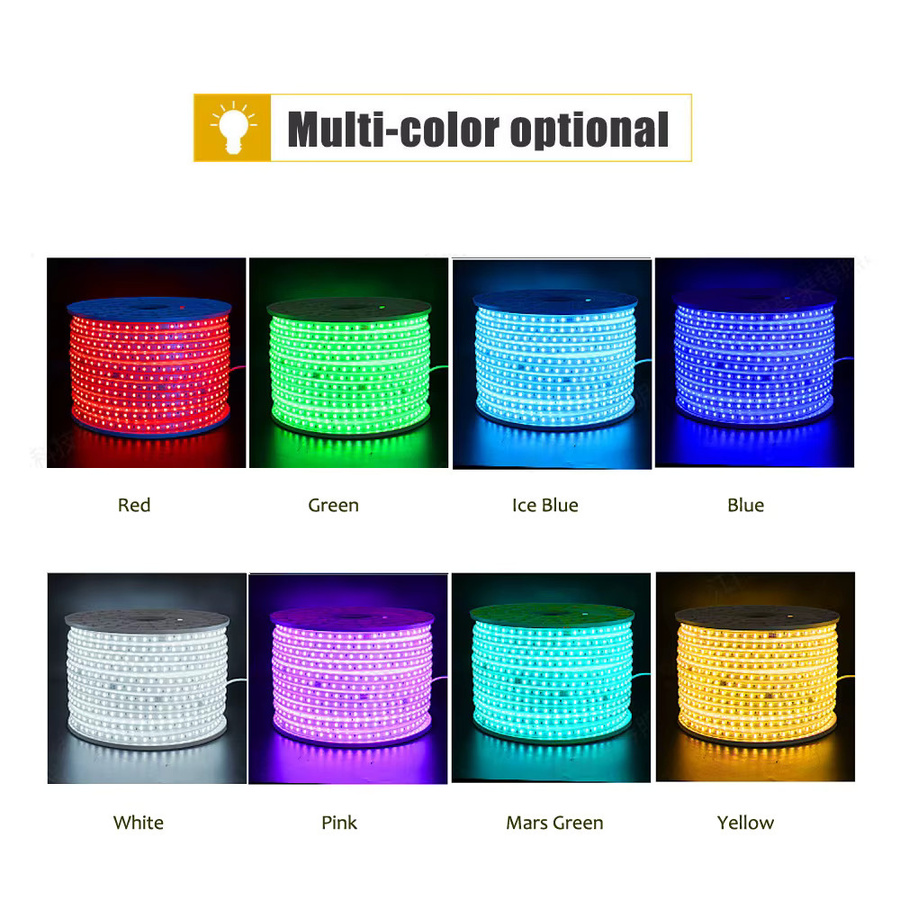 WAAJEA RGB LED-Streifenlicht, 220 V, 120 LEDs/m, selbstklebend und schneidbar, 10 cm Breite, Multicolour - Bild 2