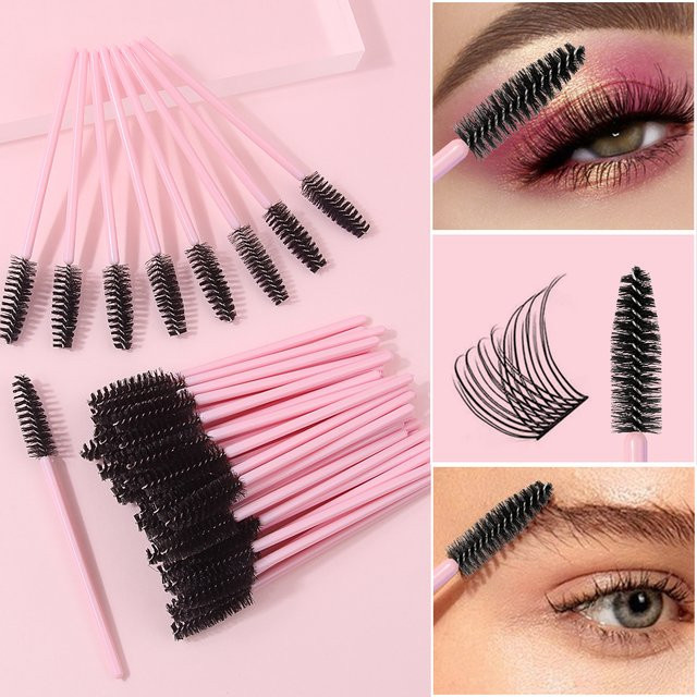 KOSSHOW Mascara-Bürstchen, 50 Stück, Rosa, Unisex - Bild 1