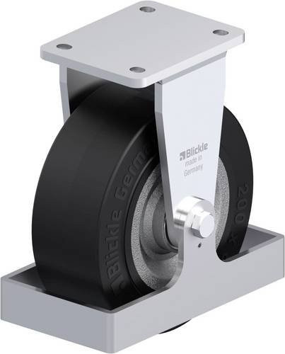Blickle Schwerlast-Bockrolle BO-SE 202K-FS in Anthrazit mit 200 mm Rad-Durchmesser und 850 kg Tragfähigkeit - Bild 1