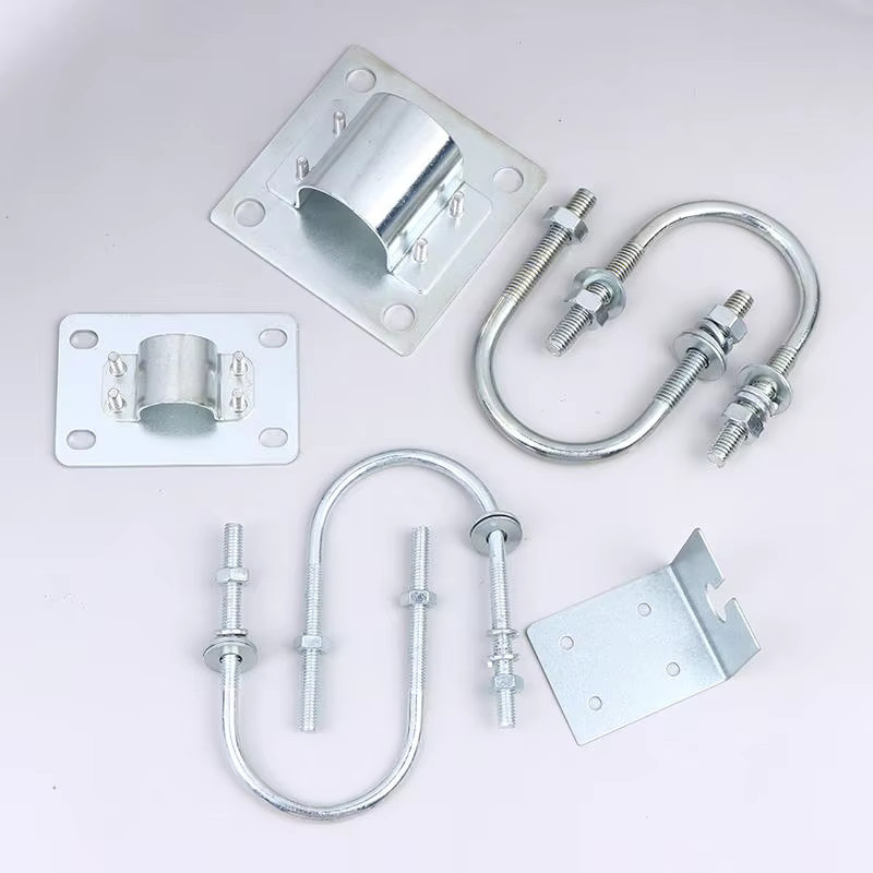 HUXUAN Omni-Glasfaser-Antennenklemme in Silber mit U-Bolzen und Anti-Fall-Halterung für die Stangenbefestigung (20/25/32mm) - Bild 1