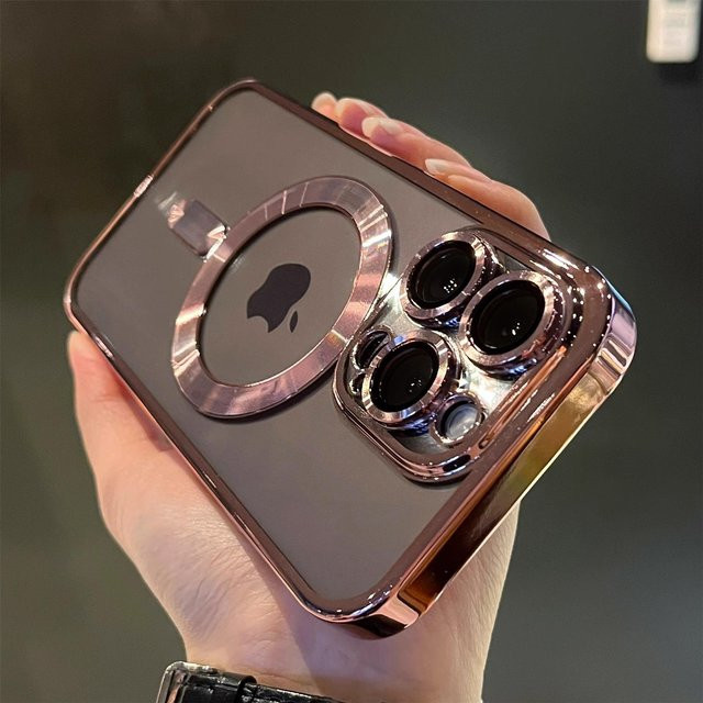 Apple Silikonhülle für iPhone 14 Pro, transparent, stoßfest mit magnetischer Beschichtung für MagSafe-Laden - Bild 1
