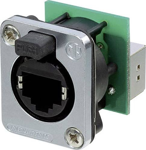 Neutrik NE8FDP-SE etherCon RJ45 Datensteckverbinder D Serie Buchse, gerade, 8P8C, Schwarz - Bild 1