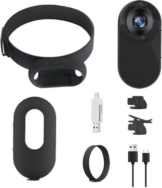 Meiteai-All HD 1080P Mini-Sportkamera für Haustierhalsbänder ohne WLAN, kabellose Katzenkamera und Hundetracker-Halsband mit Videoaufzeichnung, Schwarz - Bild 1