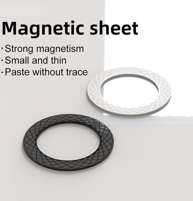 WSSHE Magnetische Ringe und Eisenblech-Aufkleber für MagSafe drahtlose Ladegeräte und Auto-Telefonhalterungen, Schwarz, 3/5/6 Stück - Bild 1