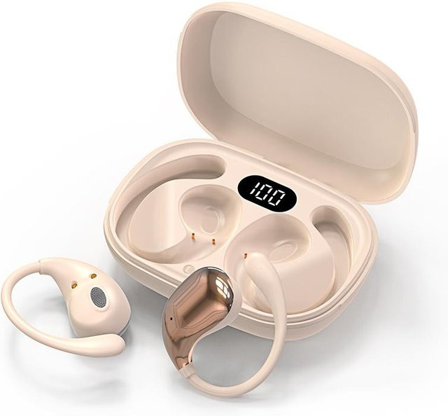 Kebidumei Bluetooth 5.4 In-Ear Kopfhörer mit LED-Anzeige, HiFi Stereo und Wasserdichtigkeit, Farbe: Beige - Bild 1