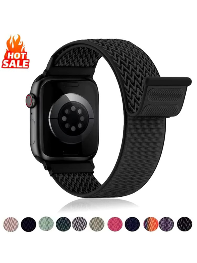 Uhrenarmband Nylon-Schlaufenarmband, Schwarz, Unisex - Bild 6