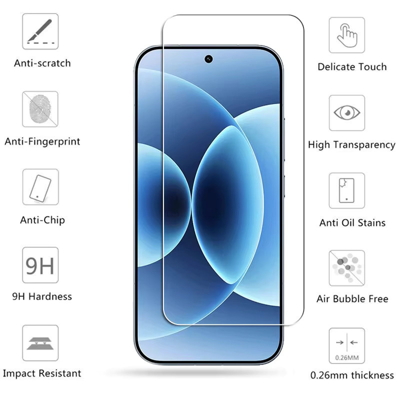 Xiaomi 17 Displayschutzfolie aus gehärtetem Glas mit HD-Kameraschutz, transparent - Bild 1