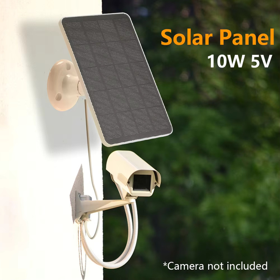 2in1 Solarpanel Ladegerät mit Micro USB und USB-C, 10W, Schwarz, für Überwachungskameras und kleine Heimsysteme - Bild 3