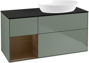 V&B Waschtischunterschrank Finion in Walnuss mit lackierter Oberfläche, Breite: 120 cm, Tiefe: 50,1 cm, Höhe: 50,1 cm - Bild 1