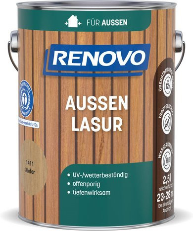 RENOVO Aussenlasur Kiefer Wasserbasiert in Braun, 2,5 l - Bild 1