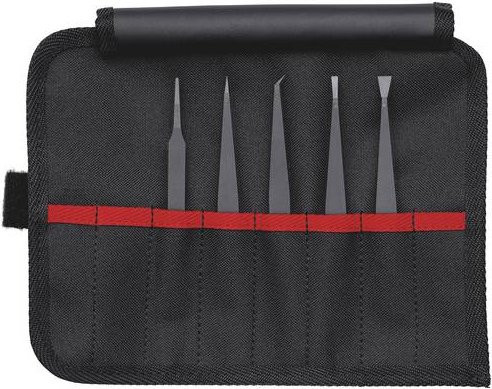 Knipex ESD Kunststoffpinzetten-Set 5-teilig in Schwarz - Bild 1