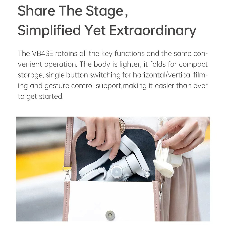 FeiyuTech VB4 Gimbal-Stabilisator für Smartphones mit Gesichtserkennung und integriertem Selfie-Stick für Vlogging, kompatibel mit iPhone 17 Pro Max, Samsung Galaxy und Xiaomi - Bild 3