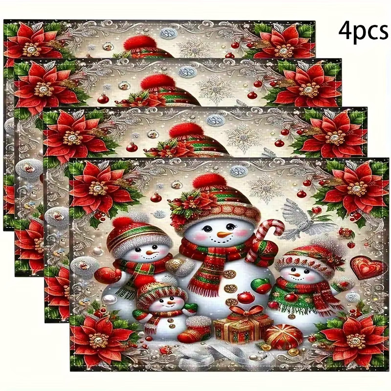 VIKAM Moderne Tischsets mit Weihnachtsmotiv in Multicolour, rechteckig und leicht zu reinigen - Bild 3