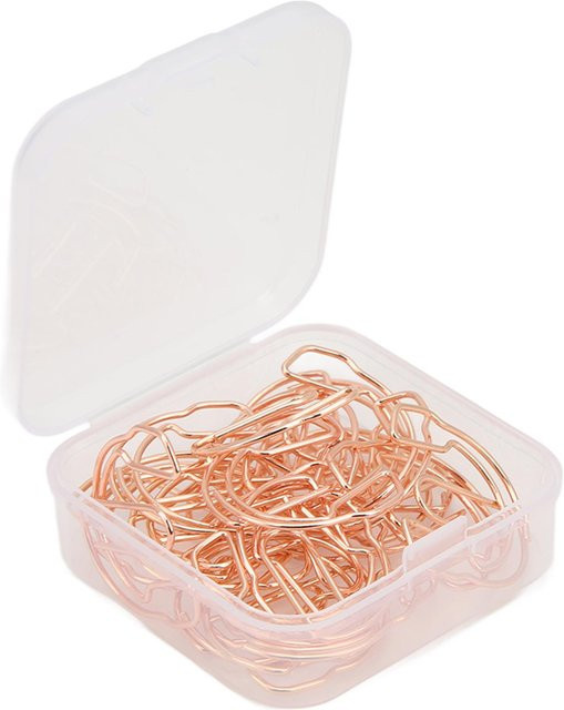 20 Stück Büroklammern von GoolRC aus Metall in Roségold und Weiß mit Headset-Design - Bild 1