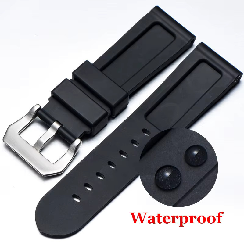 Panerai Uhrenarmband Silikon, Schwarz, Unisex - Bild 1